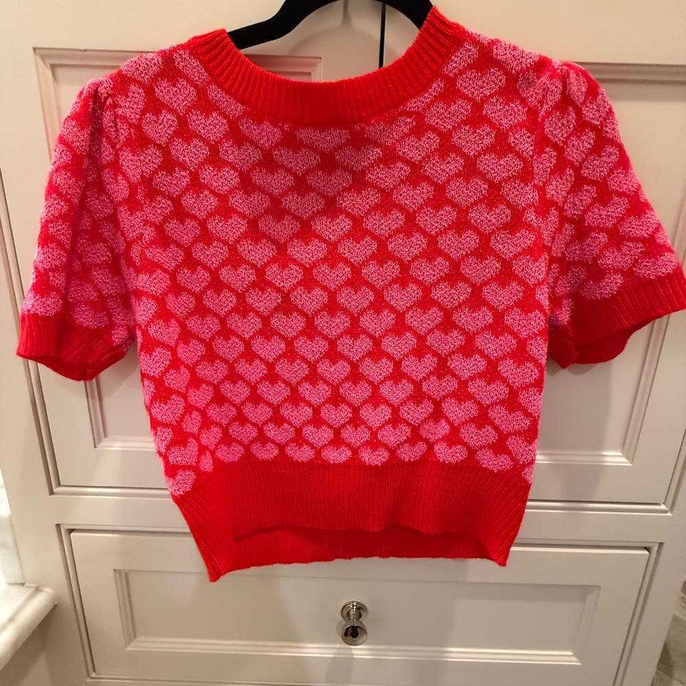 Red and Pink Heart Pattern Sweater